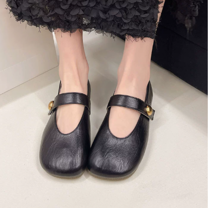 Olive Leather Mary Janes